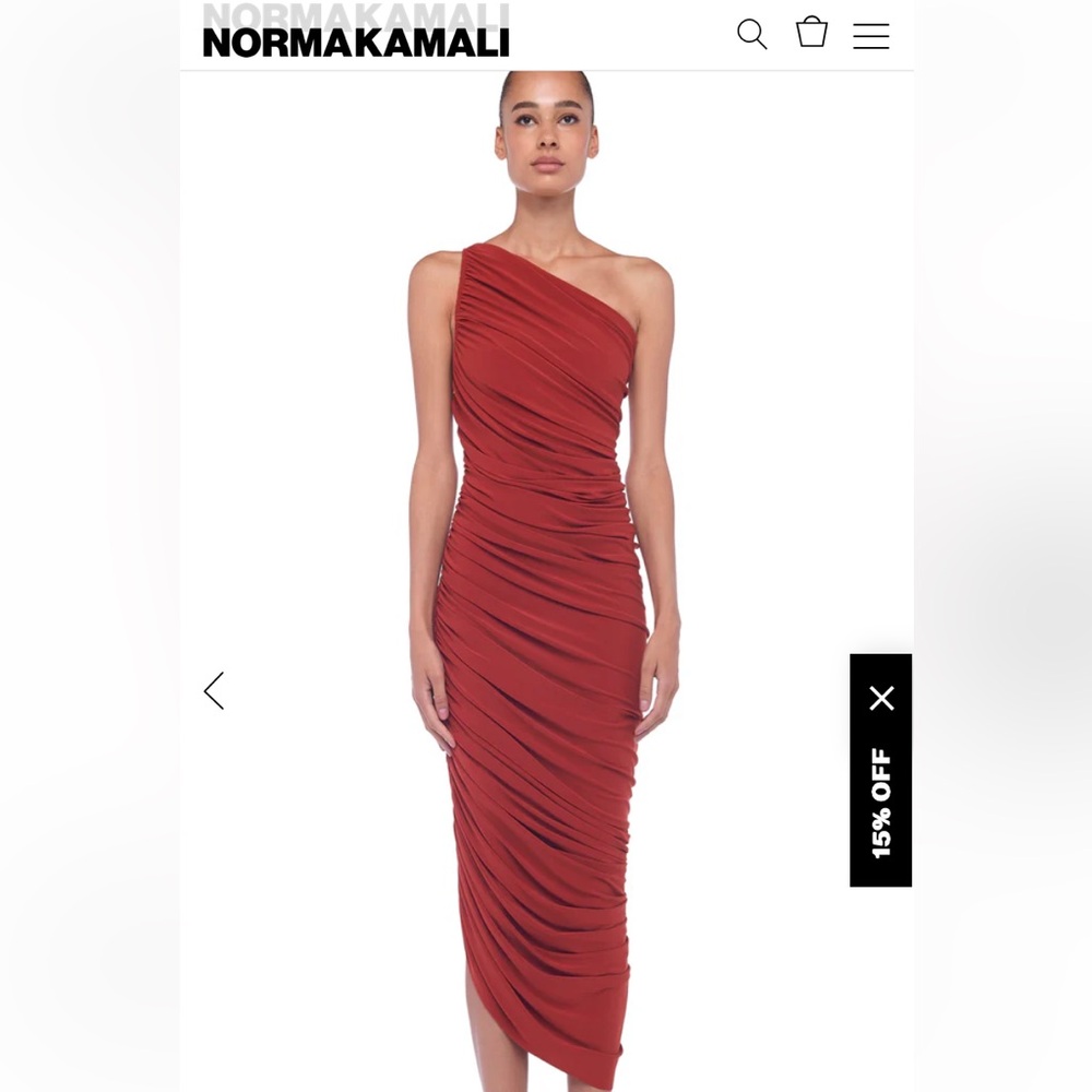Norma Kamali Burt Orange One Shoulder Dress